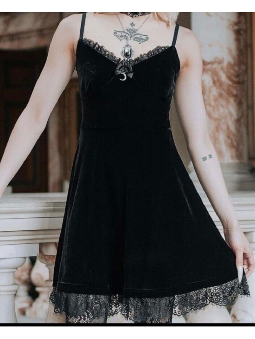 Killstar Moonstruck Velvet Skater Dress Black NEW Women's Size XL NWT